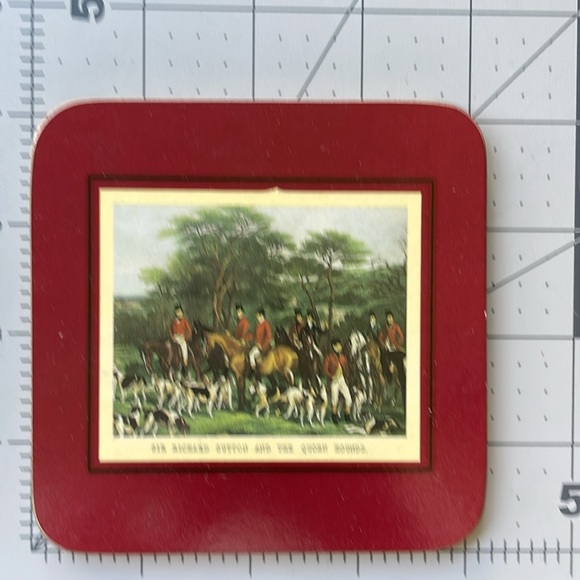 Clover Leaf Table Mats/coasters, 5 of 6 coasters in original box, fox hunt motif - Picture 6 of 7